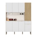 Ver imagem 1 de Armário de Cozinha Compacta 8 Portas e 1 Gaveta 161cm Dacar Freijó/artico - Pallazio