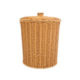 Lixeira com Tampa Redonda 15l Textura Rattan - Oikos - 1 Lixeira com Tampa Redonda 15l Textura Rattan - Oikos - 1