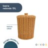 Lixeira com Tampa Redonda 15l Textura Rattan - Oikos - 3