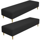 Ver imagem 1 de Kit 02 Puffs Decorativo Sala de Estar Bali W01 Pés Palito 170x60cm Bouclê Preto - Lyam Decor