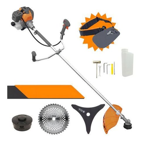 Roçadeira Podador de Grama a Gasolina Tekna Rl520p-i 52cc + Kit com Carretel, Faca P/ Mato e Serra V