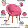 Poltrona Corino Ibiza para Recepção Sala de Espera Decorativa - Moblan Decor:rosa - 4
