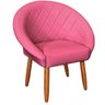 Poltrona Corino Ibiza para Recepção Sala de Espera Decorativa - Moblan Decor:rosa - 1