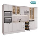 Ver mais imagens de Cozinha Completa com Balcão Milla Iris 16 Portas 3 Gavetas MDF 360cm Branco Móveis Carraro