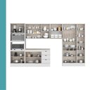 Ver imagem 3 de Cozinha Completa com Balcão Milla Iris 16 Portas 3 Gavetas MDF 360cm Branco Móveis Carraro