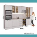 Ver imagem 2 de Cozinha Completa com Balcão Milla Iris 16 Portas 3 Gavetas MDF 360cm Branco Móveis Carraro