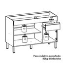 Ver imagem 4 de Balcao para Pia 3 Portas 1 Gaveta 120 Cm Line Gris Ktp