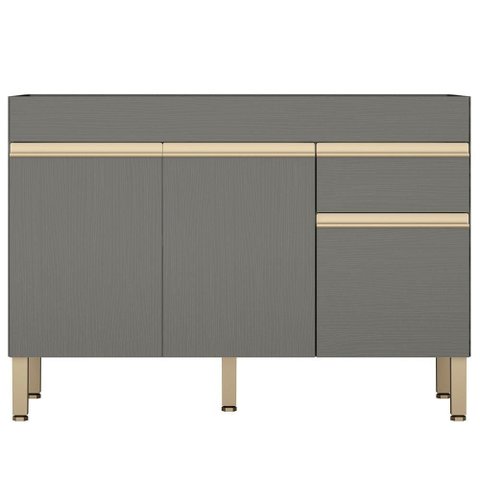 Balcao para Pia 3 Portas 1 Gaveta 120 Cm Line Gris Ktp
