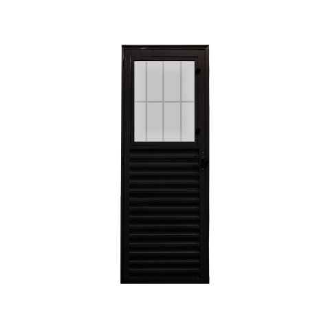 Porta Social Esquerda 210x90 Linha 25 Esmeralda Vidro Canelado