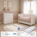 Ver mais imagens de Kit Quarto de Bebê Doce Sonho com Berço Mini Cama Cômoda com Trocador e Colchão D18 130x70 Movellu