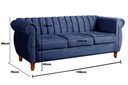 Ver imagem 5 de Conjunto Realeza 2 e 3 Lugares Cor:Veludo Azul Marinho 210