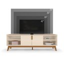 Ver imagem 6 de Rack para TV até 75 Polegadas 183cm Campinas Bege Off White/Canela