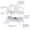 Ver imagem 4 de Beliche Casinha Dos Sonhos com Escada/ Escorregador Madeira Maciça Branco/ Rosa Megamobilia