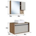 Ver imagem 3 de Kit Gabinete com Cuba e Espelheira 80cm Mel Arenas Proddy