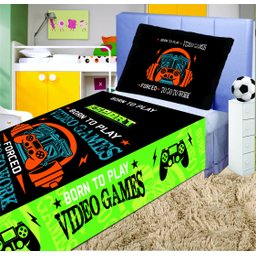 Jogo De Lençol Cobre Leito E Fronha Carros Gamer Mod 2 Kit 2pçs - 2