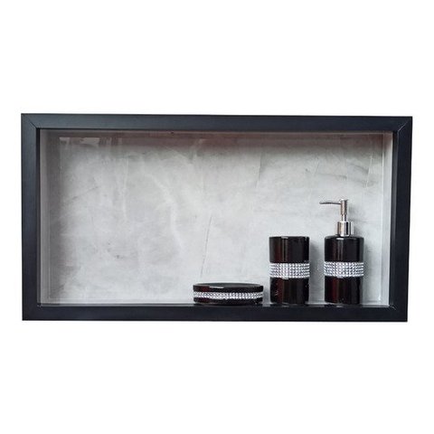 Nicho Porcelanato para Banheiro Cinza Polido 62x32cm