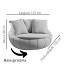 Ver imagem 3 de Poltrona Redonda Giratória Confortável Almofada Azul Cloe