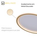 Ver imagem 2 de Plafon 40x40x5cm 49w 3000k Bivolt Metal Dourado Sindora