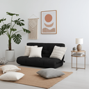 Ver imagem 3 de Colchão Futon Casal Dobrável Sofa Cama Preto Acquablock