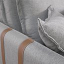 Ver imagem 7 de Sofá Cama Parma Retrátil com Detalhes em Courino Caramelo 1.80m Almofadas Soltas