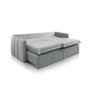 Ver imagem 4 de Sofá Cama Parma Retrátil com Detalhes em Courino Caramelo 1.80m Almofadas Soltas
