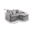 Ver imagem 6 de Sofá Cama Parma Retrátil com Detalhes em Courino Caramelo 1.80m Almofadas Soltas