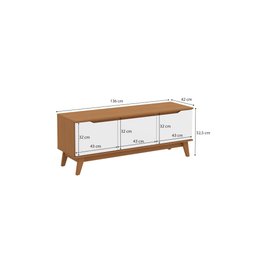 Rack Kappesberg 3 Portas Canela/branco 136cm - 5