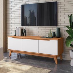 Rack Kappesberg 3 Portas Canela/branco 136cm - 1