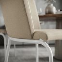 Ver imagem 3 de Kit 6 Cadeiras Malibu Corino Creme Tubo Branco