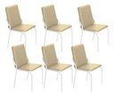Ver imagem 1 de Kit 6 Cadeiras Malibu Corino Creme Tubo Branco