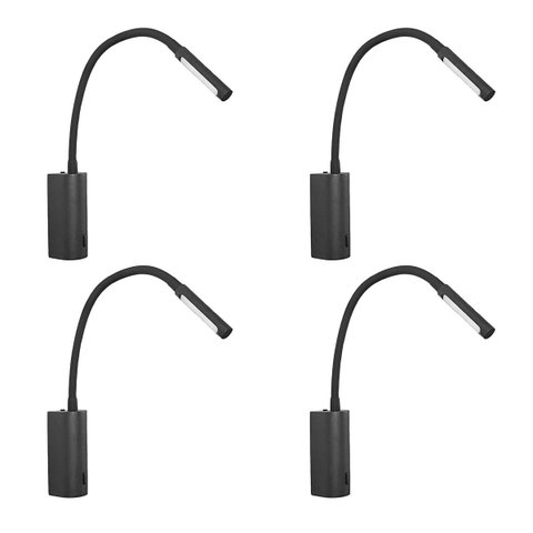 4 Arandela Cabeceira Leitura Led Articulada 3w 3000k Bet67