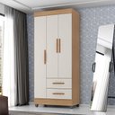 Ver imagem 1 de Guarda Roupa Solteiro Lite Ambiente 3 Portas Nature Off White - Móveis Leão