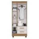 Ver imagem 2 de Guarda Roupa Solteiro Lite Ambiente 3 Portas Nature Off White - Móveis Leão
