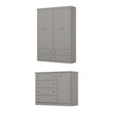Ver imagem 2 de Conjunto Quarto Juvinil Guarda Roupa 4 Portas e Cômoda 4 Gavetas Amy Casa 812