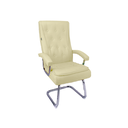 Ver imagem 1 de Cadeira de Escritório Luxo U11 - Assento e Encosto Cor Fendi Base Fixa de Aço Cromado Mola Ensacada