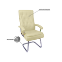 Ver imagem 2 de Cadeira de Escritório Luxo U11 - Assento e Encosto Cor Fendi Base Fixa de Aço Cromado Mola Ensacada