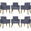 Ver imagem 1 de Kit 6 Poltronas Decorativas para Sala Mari Suede