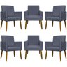 Kit 6 Poltronas Decorativas para Sala Mari Suede - 1