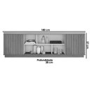 Ver imagem 2 de Rack Bancada P/ Tv até 75 Pol Simetria C/ Nichos e Rodizios 180cm Freijo/off White - Caemmun
