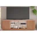 Ver imagem 1 de Rack Bancada P/ Tv até 75 Pol Simetria C/ Nichos e Rodizios 180cm Freijo/off White - Caemmun