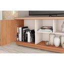 Ver imagem 3 de Rack Bancada P/ Tv até 75 Pol Simetria C/ Nichos e Rodizios 180cm Freijo/off White - Caemmun