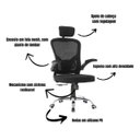 Ver imagem 4 de Cadeira Presidente Escritório Ergonômica E1063 Preto Material Assento Espuma NR17