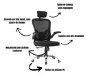 Ver imagem 4 de Cadeira Presidente Escritório Ergonômica E1063 Preto Material Assento Espuma NR17