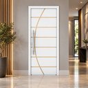 Ver imagem 2 de Porta de Madeira Frisada R20C 210x80 cm Acabamento UV Pronta para Instalar:Branco