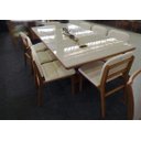 Ver imagem 2 de Sala de Jantar com Vidro 8 Cadeiras 2,20x1,10m - Estellar - Requinte Salas