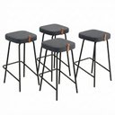Ver imagem 1 de Kit 04 Banquetas Altas Cozinha e Área Gourmet Vik Estofada Linho Grafite - Desk Design