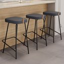 Ver imagem 2 de Kit 04 Banquetas Altas Cozinha e Área Gourmet Vik Estofada Linho Grafite - Desk Design