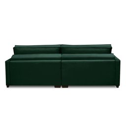 Sofá Cama Retrátil e Reclinável 2,10m com Molas Karen Veludo Verde Adonai Estofados - 7