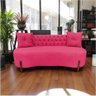 Sofá 3 Lugares Orgânico Curvo Tókio 180cm Couro Rosa Pink - 9