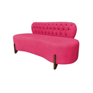 Sofá 3 Lugares Orgânico Curvo Tókio 180cm Couro Rosa Pink